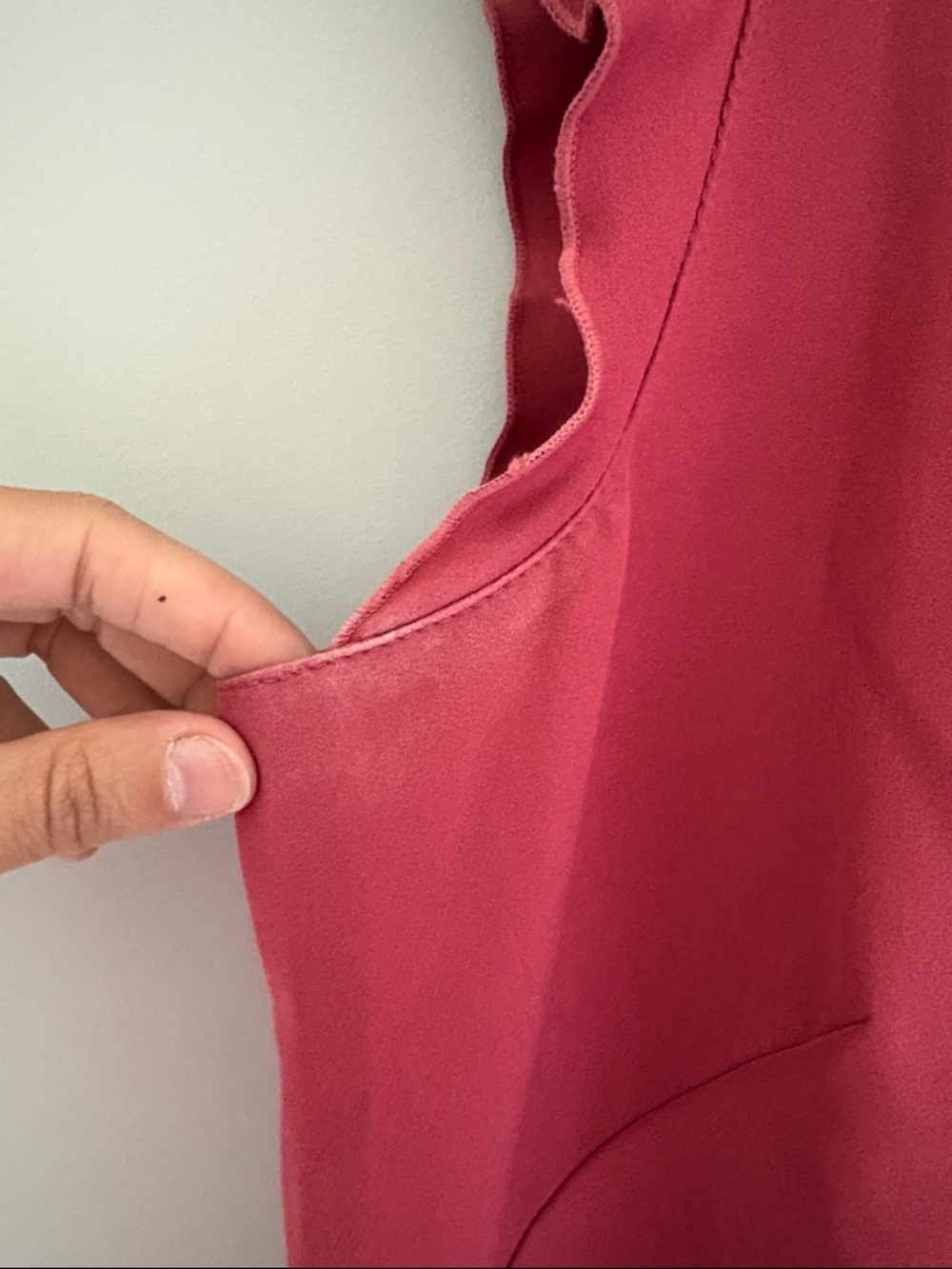 LOFT Raspberry V-Neck Ruffle Sleeve Mini Dress - Picture 3 of 5